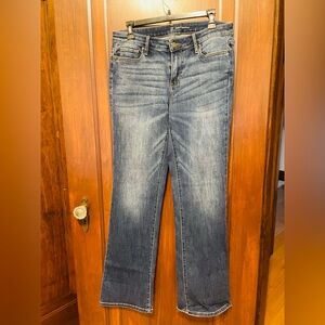 New York & Company Straight Leg Blue Jeans Curvy Boot Cut